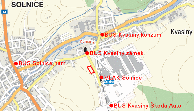 mapa zastávek veřejné dopravy